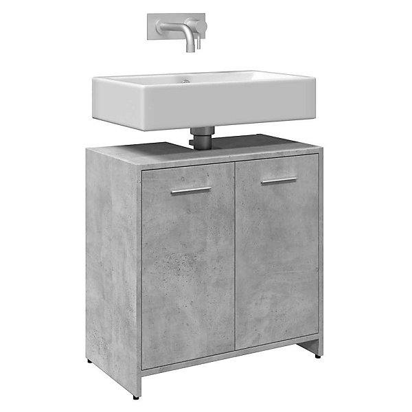 Armoire lavabo de salle de bain gris béton 60x33x60 cm vidaXL