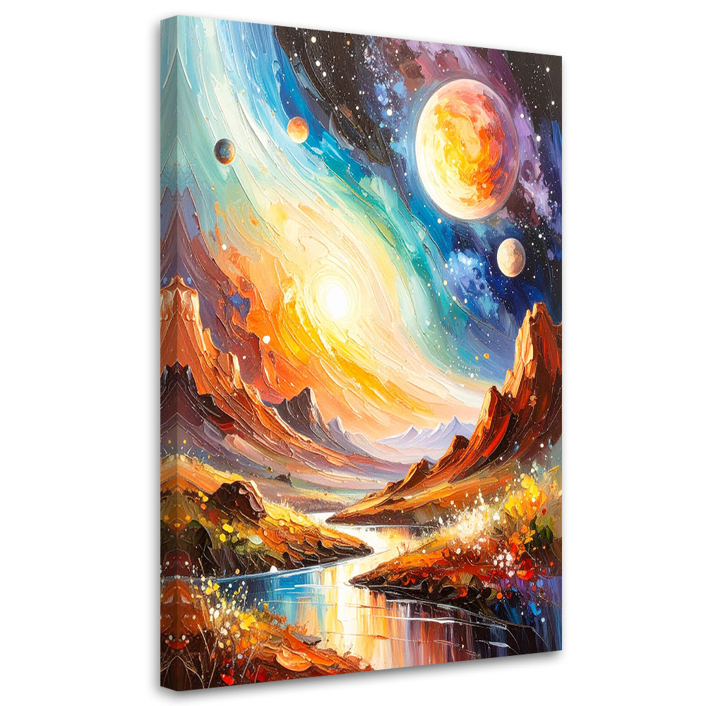 Obraz nowoczesny do salonu, Kosmos Planety Abstrakcja 20x30