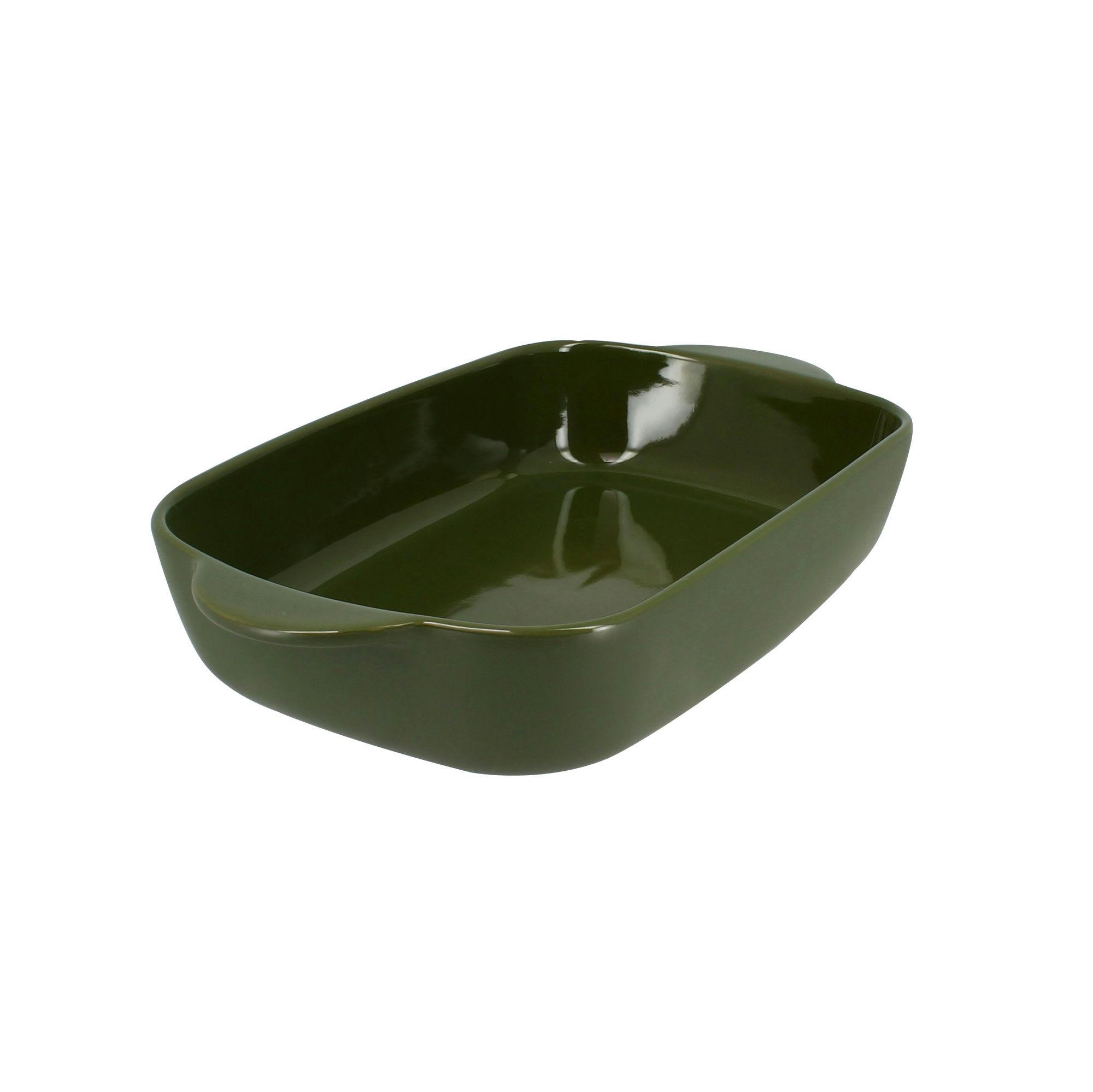 OCTAVE - Plat à four en grès vert 33x20cm