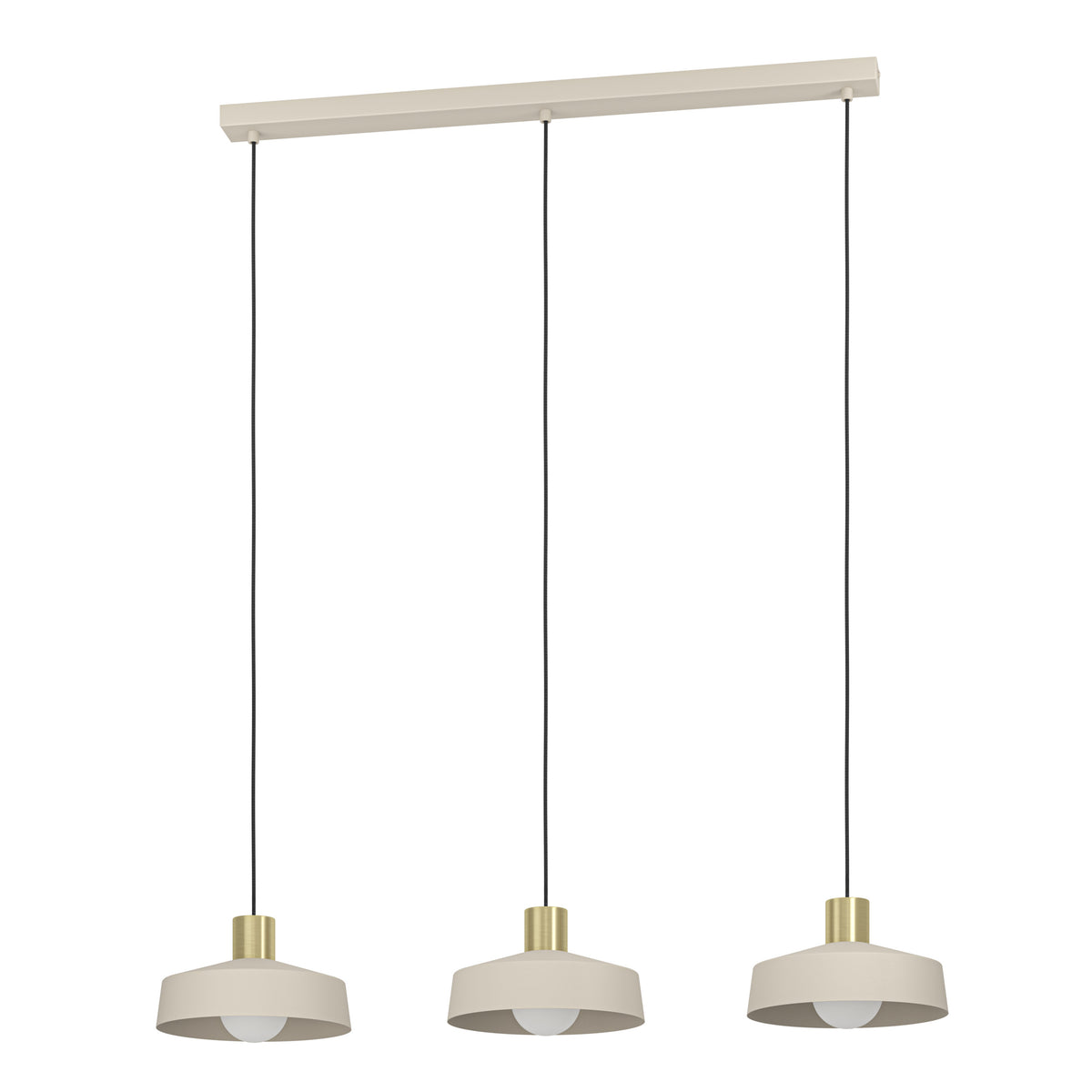 EGLO hanglamp Valdiola - e27 - 93 cm - beige/goud - staal