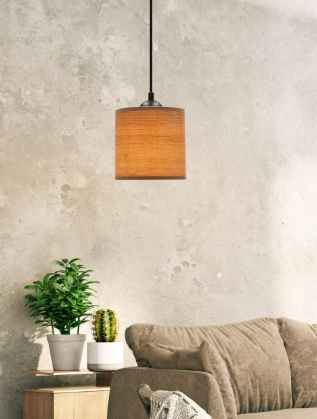 Lampa wisząca czarno-brązowa Legno 1xE27x40W wym: 100x15x15 cm Candellux