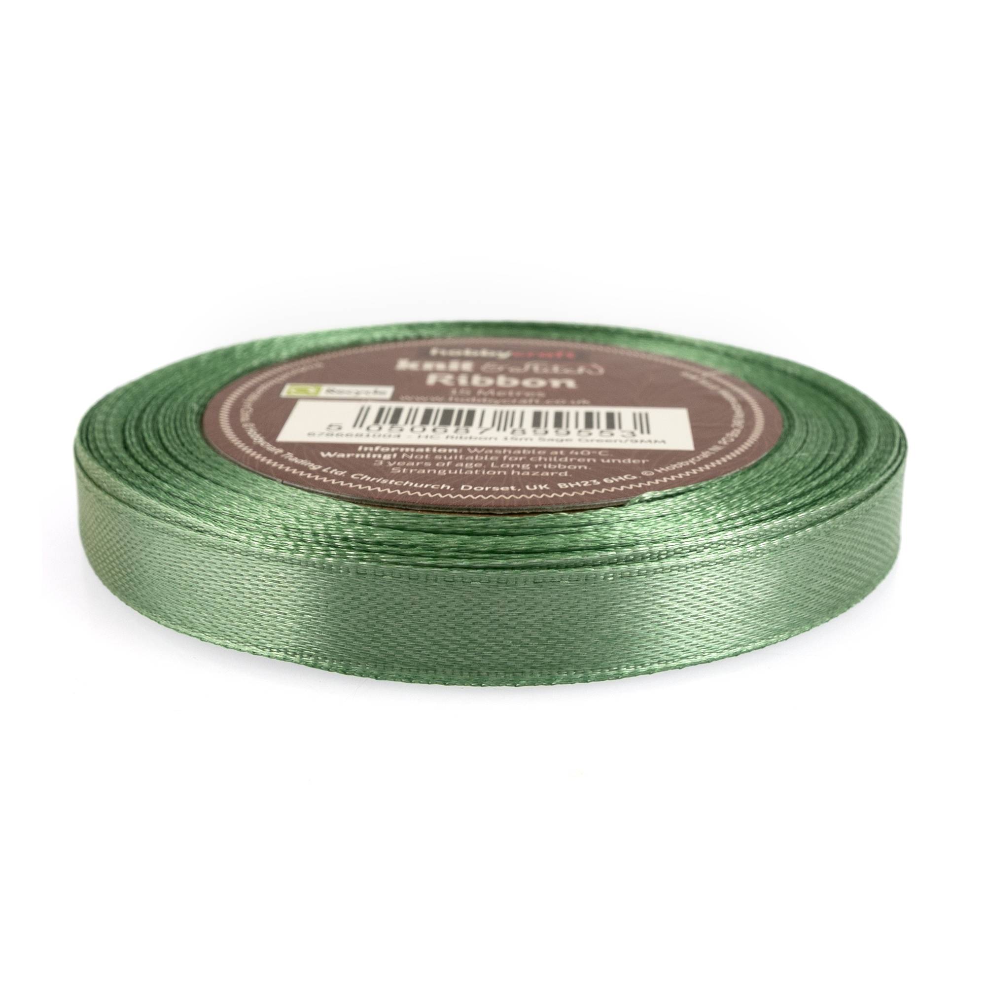 Sage Green Satin Ribbon 9mm x 15m