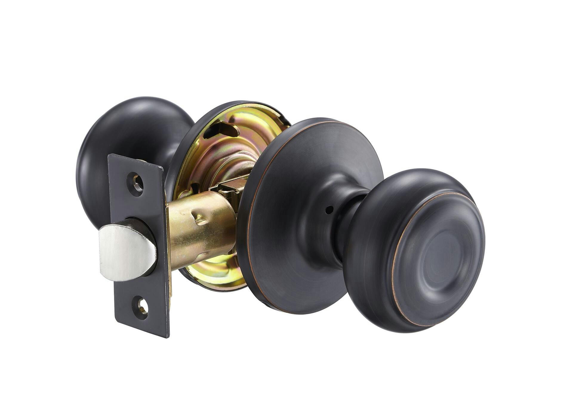 Garrison Palace Passage Door Knob Handle Set, Satin Oxidized Bronze