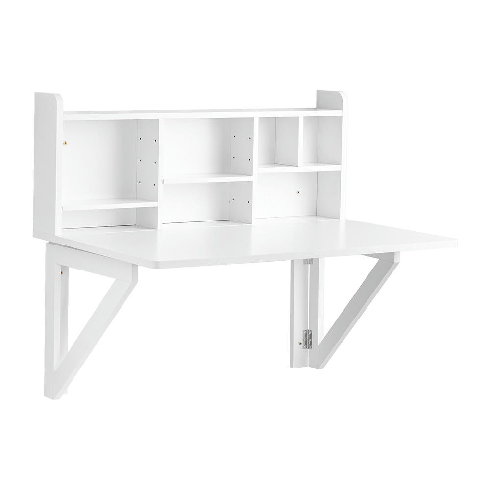 - Table murale rabattable effet bois blanc