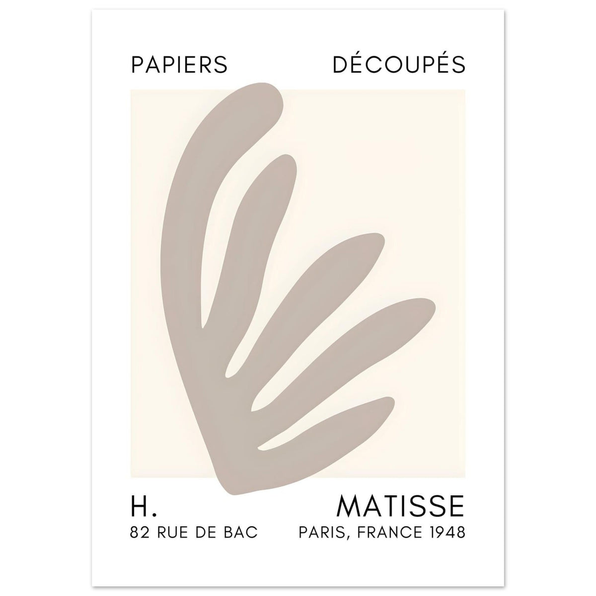 Artfulprints Poster Matisse – Aquatic impression grey  - 50x70 cm - Grijs