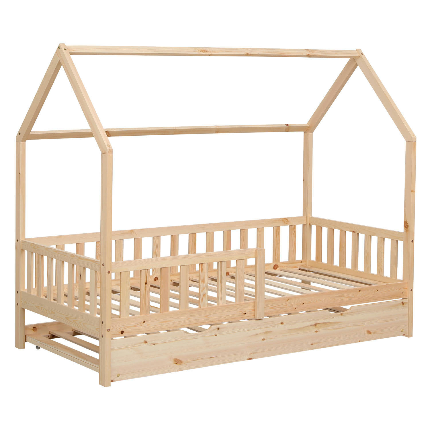 MARCEAU - Lit cabane gigogne pour enfant 190x90cm en bois