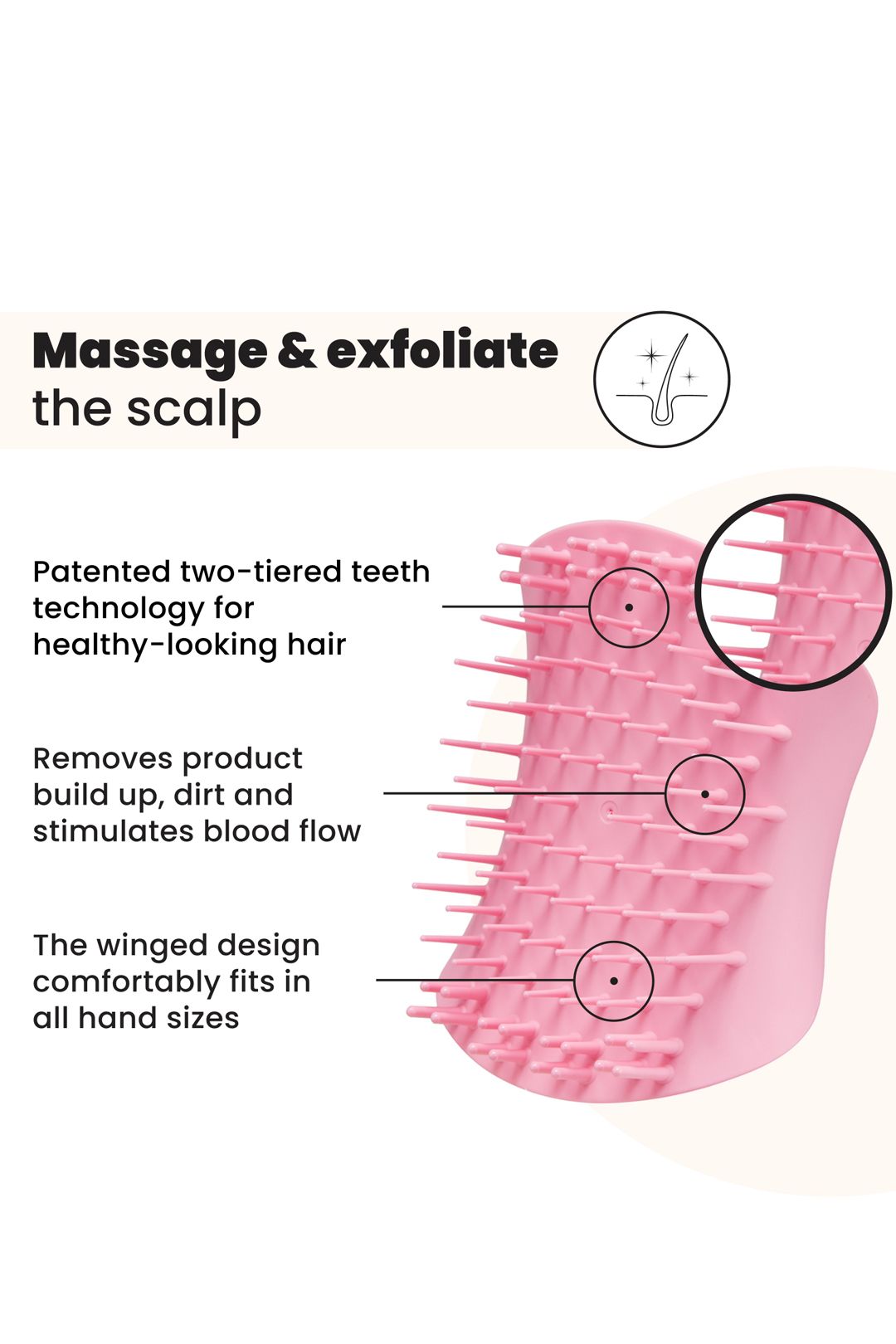 Tangle Teezer The Scalp Exfoliator & Massager - Pretty Pink