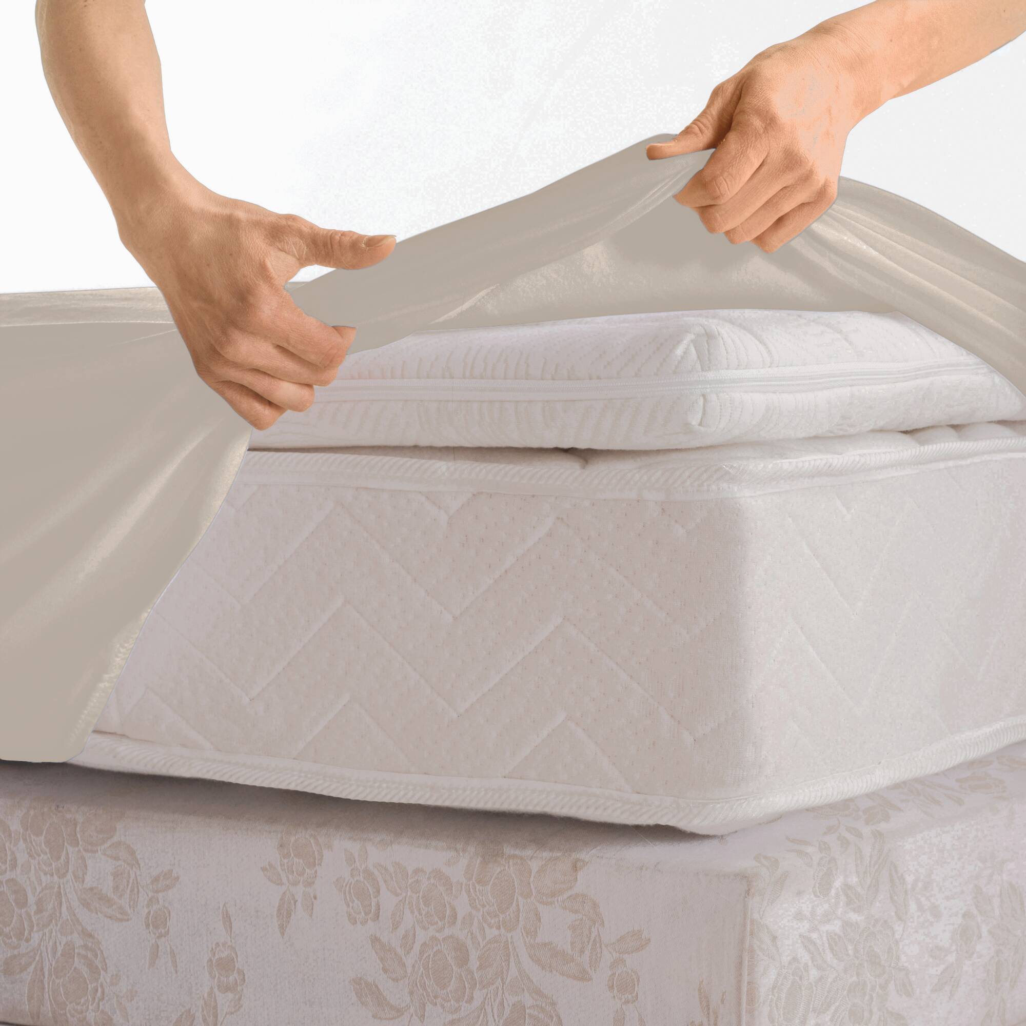Drap-housse uni percale bonnets 40 cm