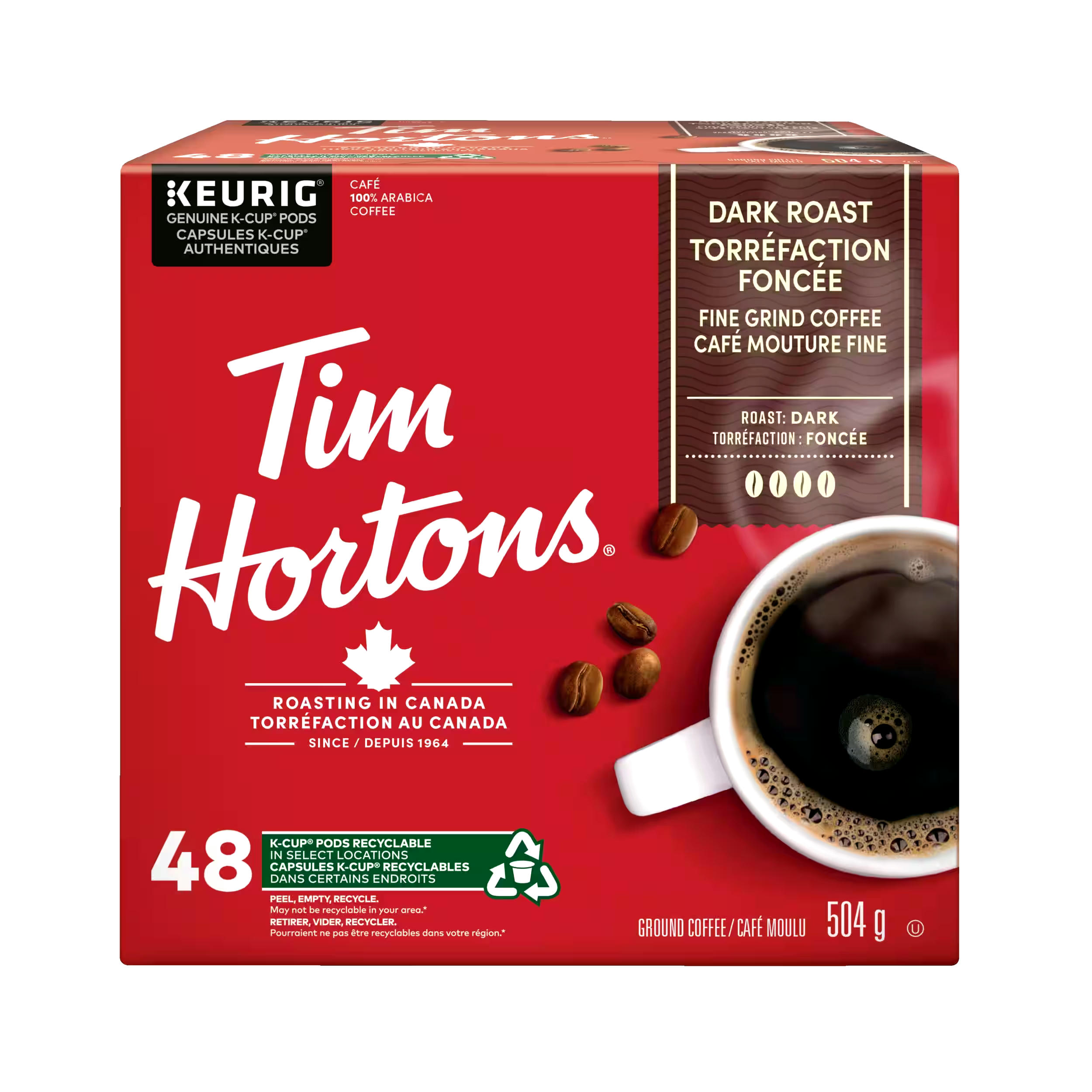 Keurig Tim Hortons Dark Roast K-Cup® Coffee Pods, 504-g, 48-pk