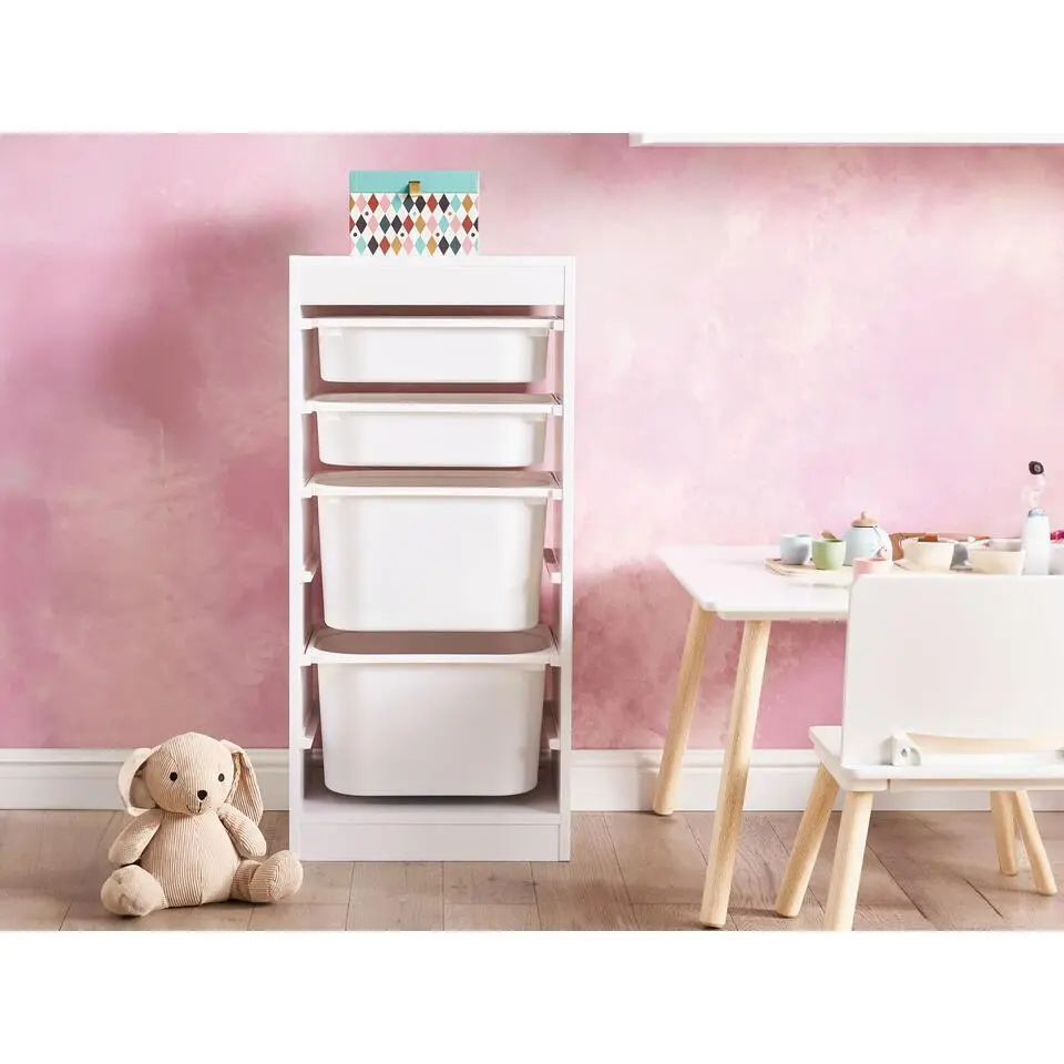 TOBIN - Kast met 4 lades - Wit - Vezelplaat