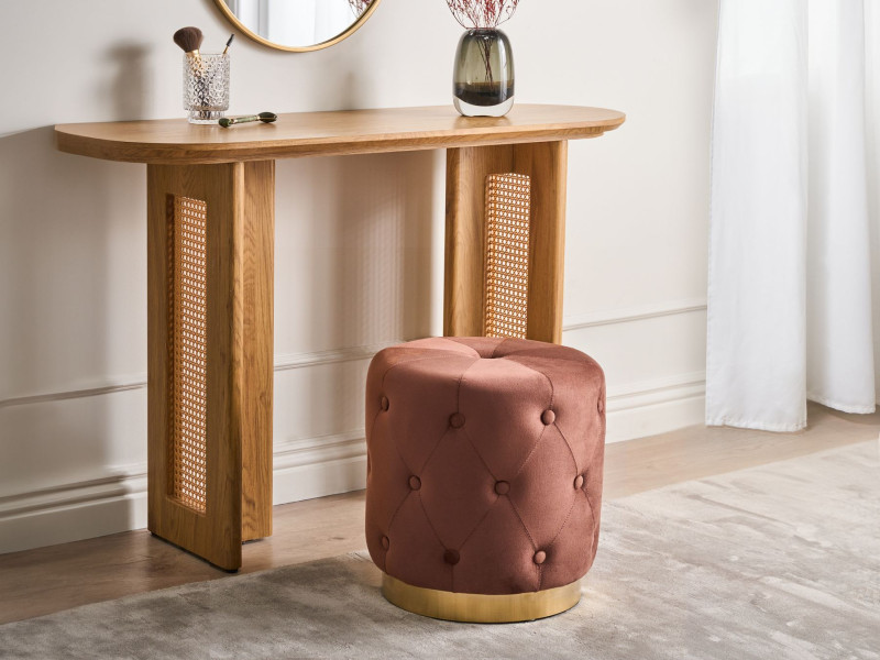 Puf CARROLLTON Welur Brązowy 40 cm 40 cm 41 cm