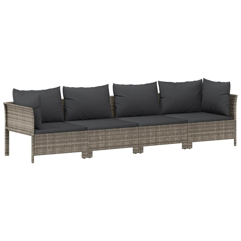 Ogrodowy zestaw wypoczynkowy Szary Technorattan 2x hjørne   2x sofa