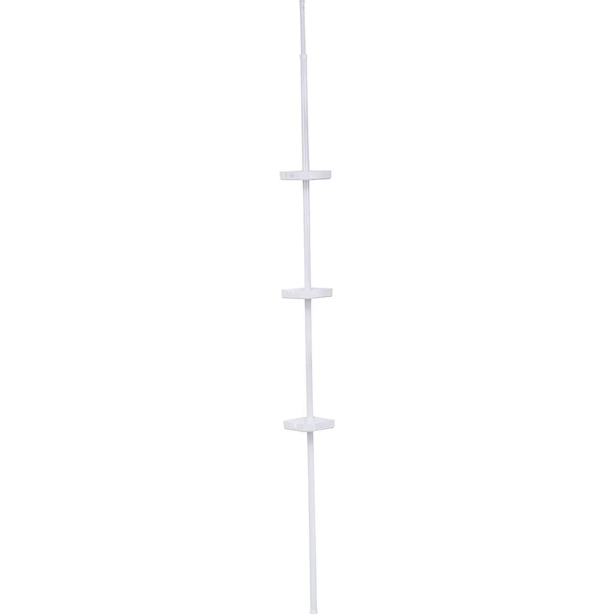 Półka prysznicowa 3-poziomowa teleskopowa 20x15x121-250 cm Biała