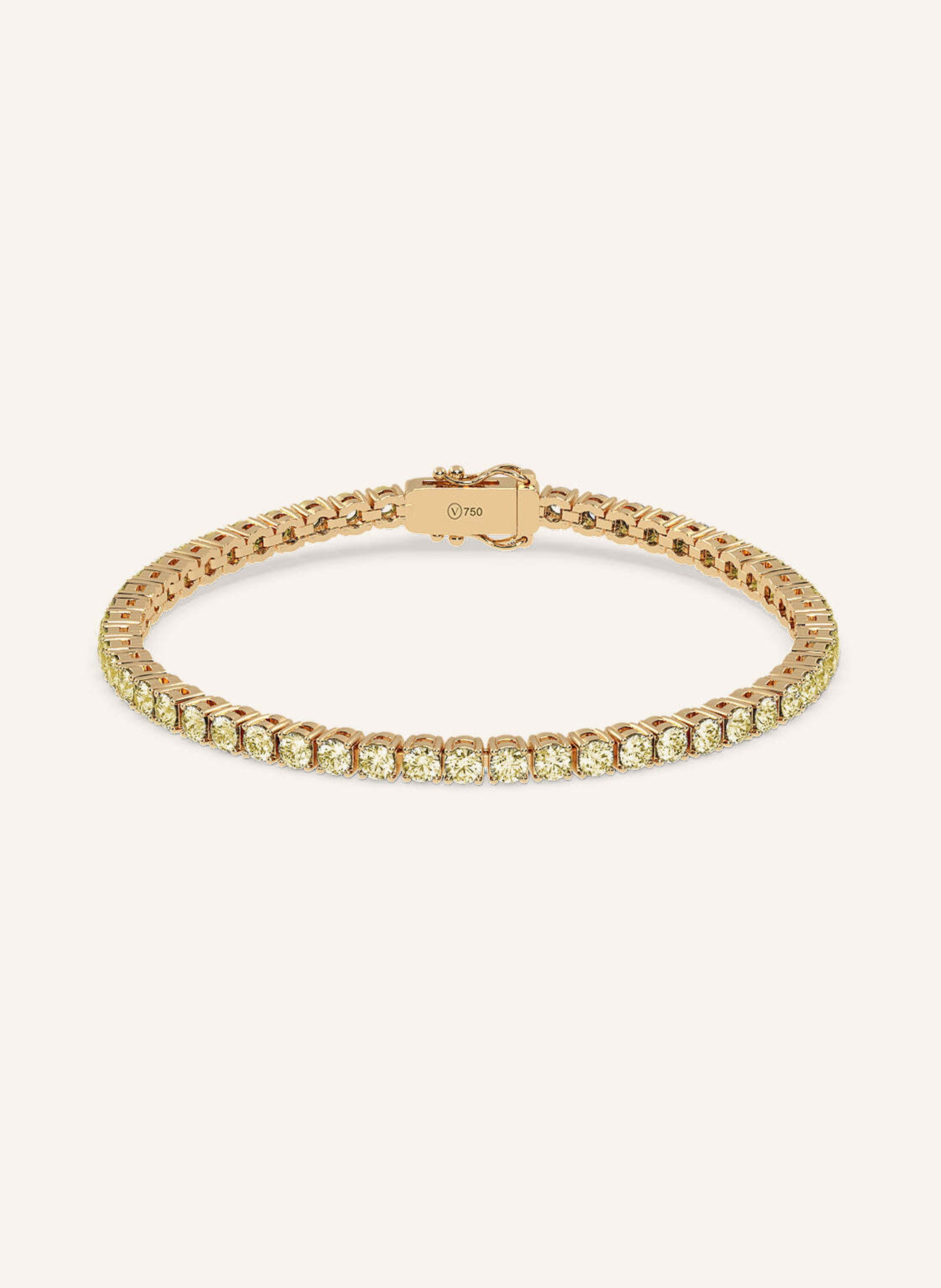 VEYNOU Tennisarmband aus 18 Karat Gelbgold und 5,70ct. gelbe Lab-Grown Diamanten