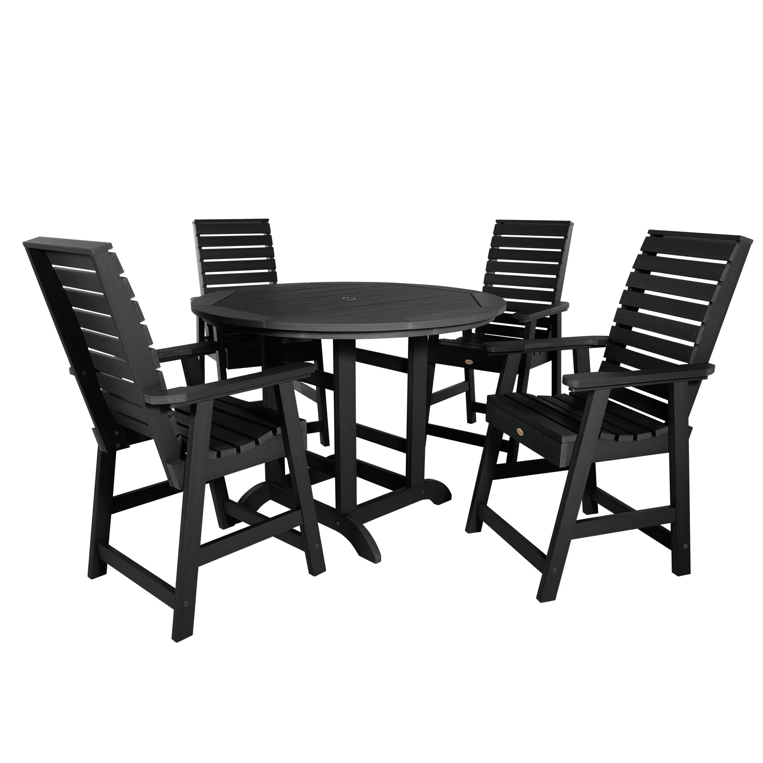 Weatherly 5-piece Outdoor Dining Set - 48 Round Table, Counter-height