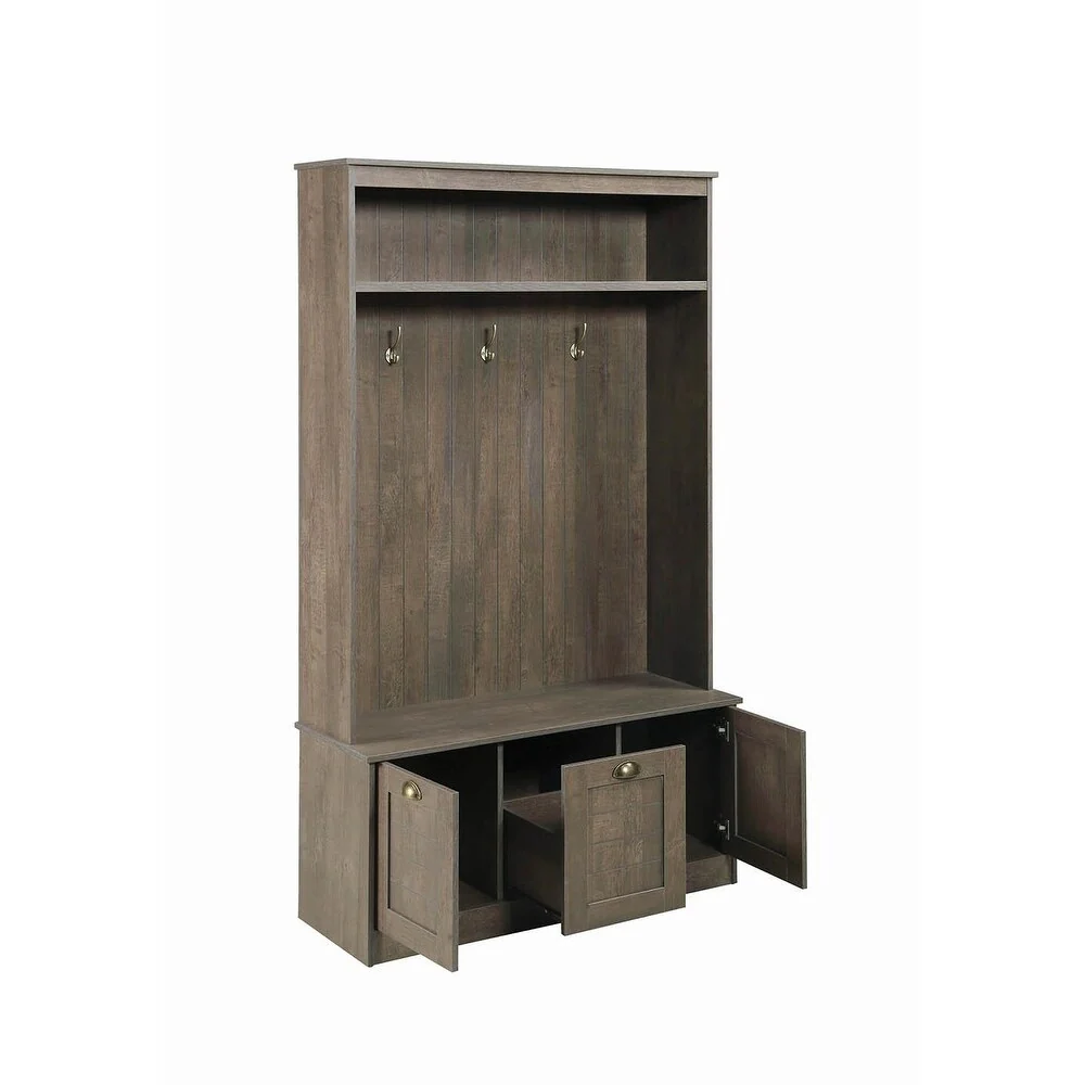 Carbon Loft Gamyr Brown 3-compartment Hall Tree