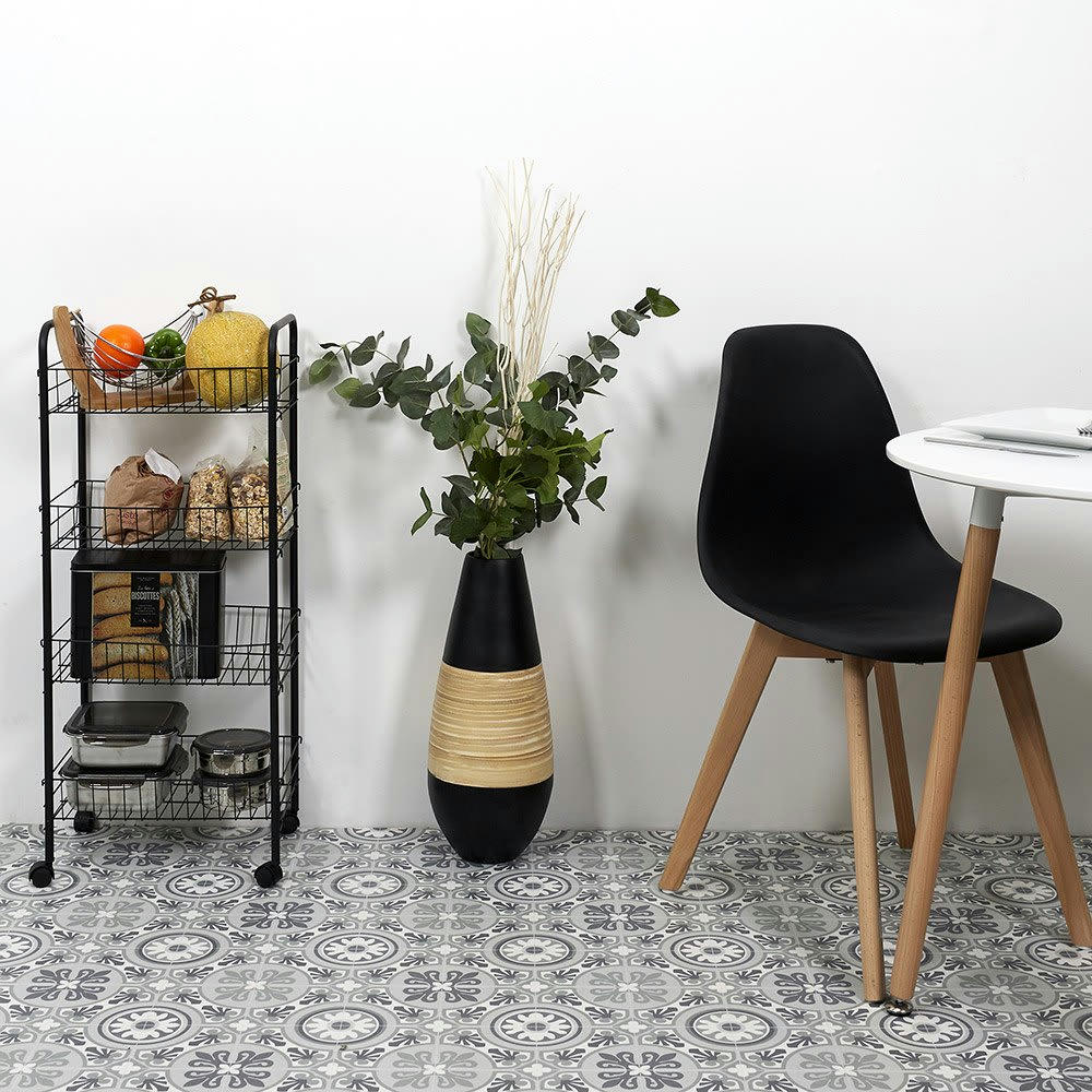 - Desserte à roulettes 4 niveaux noire