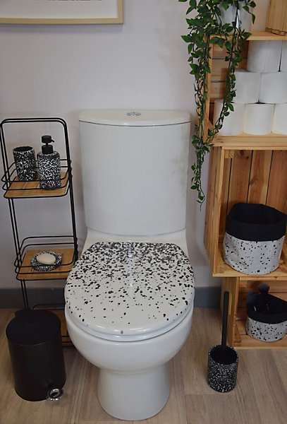 Abattant WC avec frein de chute, coloris noir, Dotty
