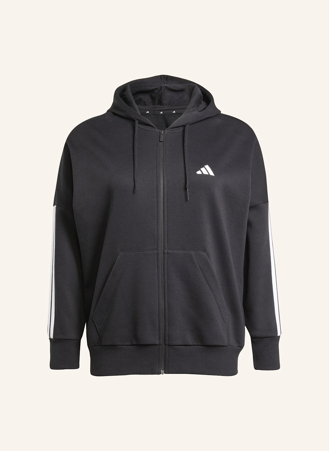 adidas ESSENTIALS 3-STREIFEN FULL-ZIP FLEECE KAPUZENJACKE (GROSSE GRÖSSEN)