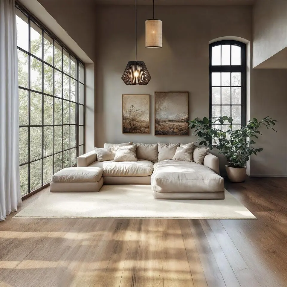 tectake? Kortpolig vloerkleed Soft Zone 160 x 230 cm - Cr&egrave;me