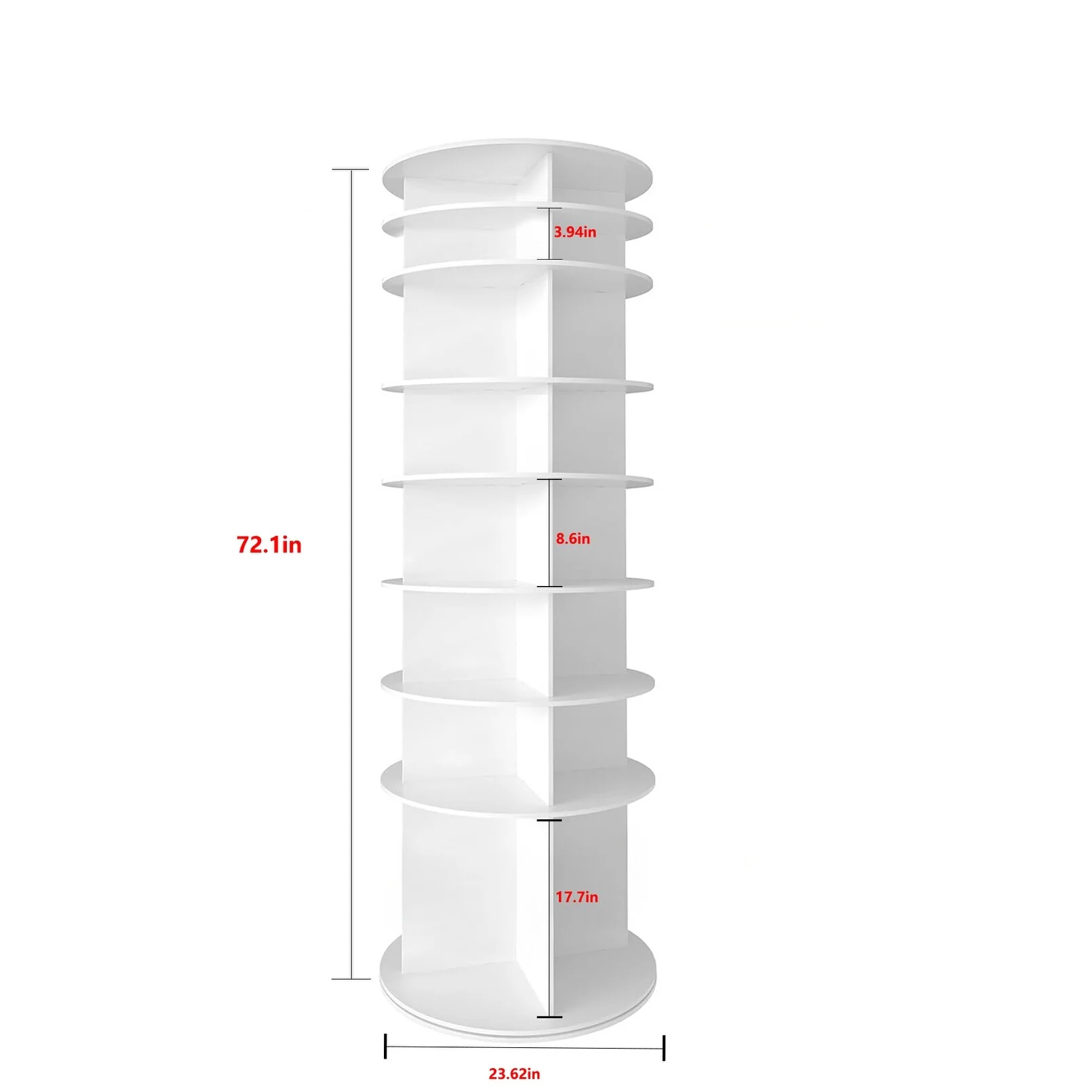 7 Tier/8 Tier Rotating Shoe Rack Tower, Vertical Spinning Shoe Display, Revolving 360 Shoes Rack Storage Round Carousel