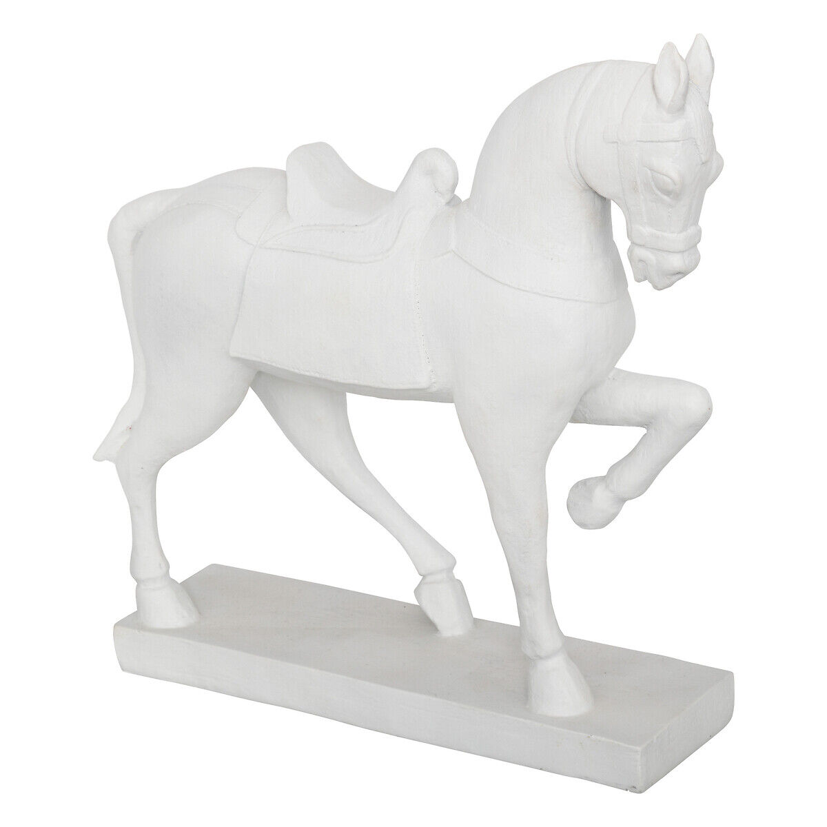 Estátua de cavalo branco em resina
