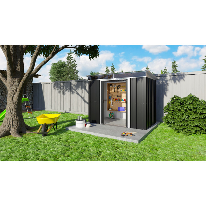 Abri de jardin en métal 2,38 x 1,59 x 2,1 m