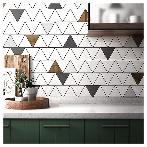 Carrelage mur triangulaire uni or doré brillant SCALE TRIANGOLO METALLIC