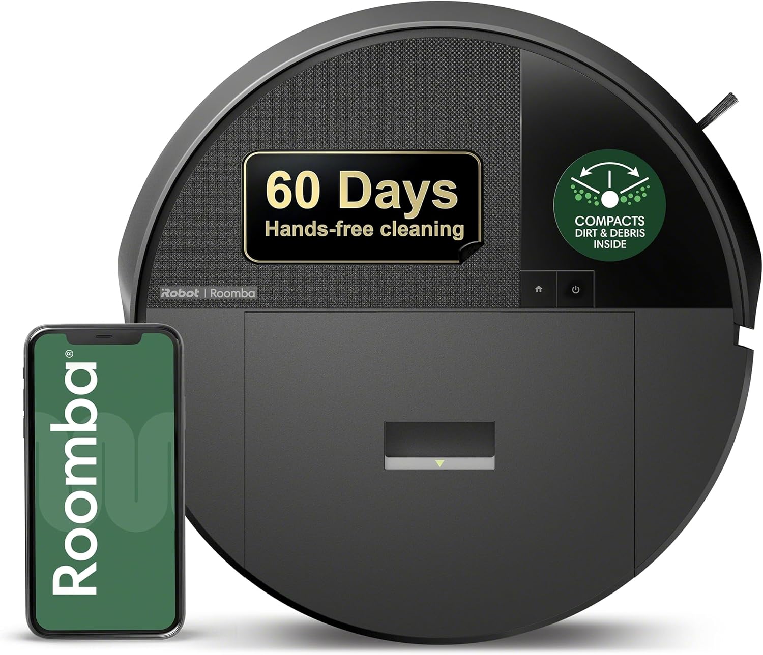 iRobot Roomba 205 DustCompactor Vac Robot Vacuum - Compacts Dirt Inside, No Emptying for 60 Days, Space Saving, No Dock Needed, Bagless, Intense Power-Lifting Suction, LiDAR Navigation, Multi-Surface