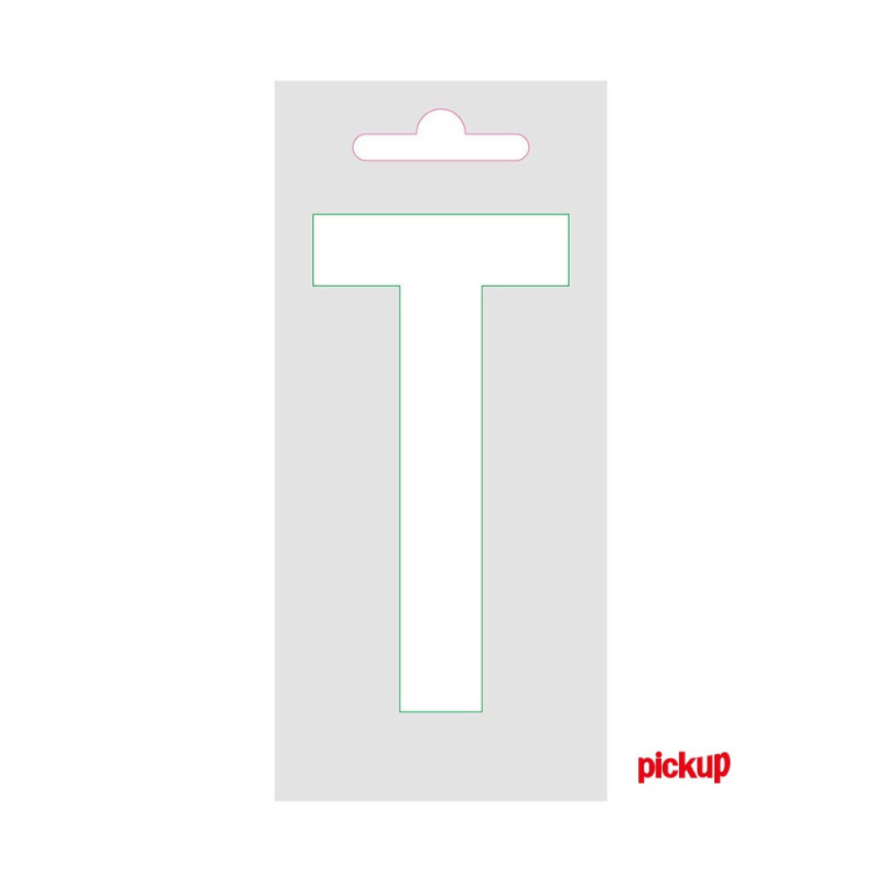 Lettre T adhésive blanche 9 cm PICKUP