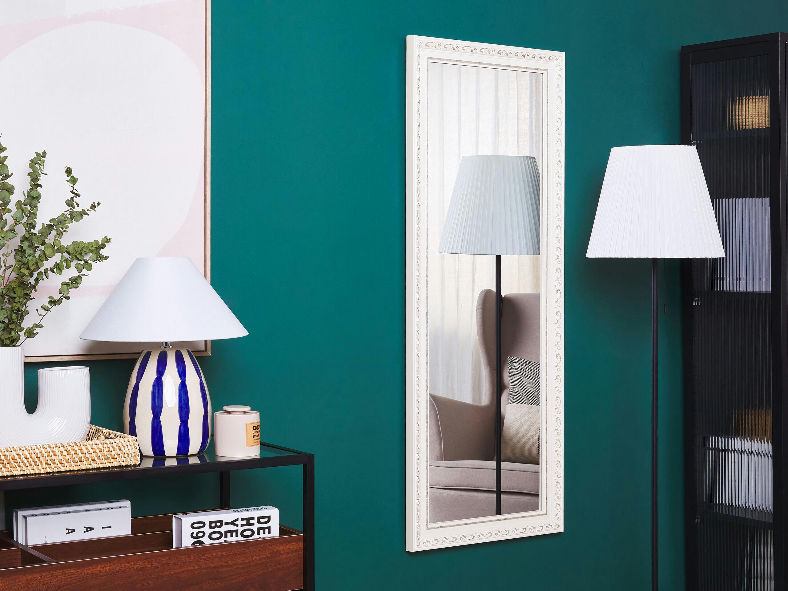 MAULEON - Miroir en matériaux synthétiques blanc 130x50