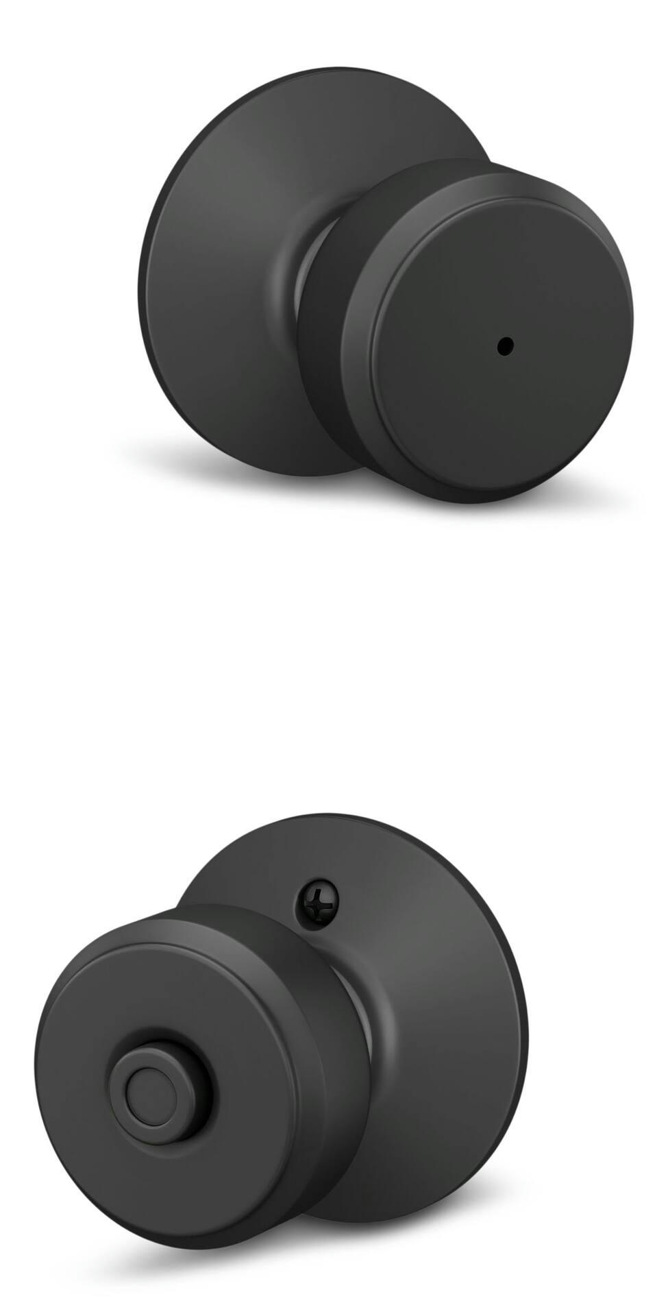 Schlage Bowery Privacy Door Knob Lock Set, Matte Black
