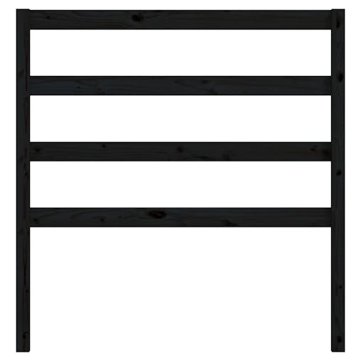 NNEVL Bed Headboard Black 96x4x100 cm Solid Wood Pine