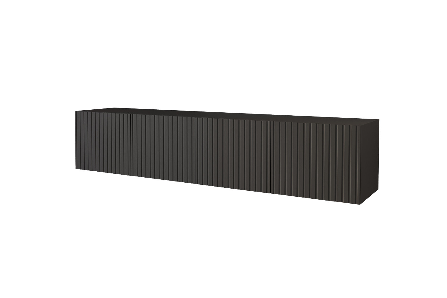 Szafka RTV z frezowanymi frontami wisząca KITO-W - 2x100x40x40 cm -Czarny