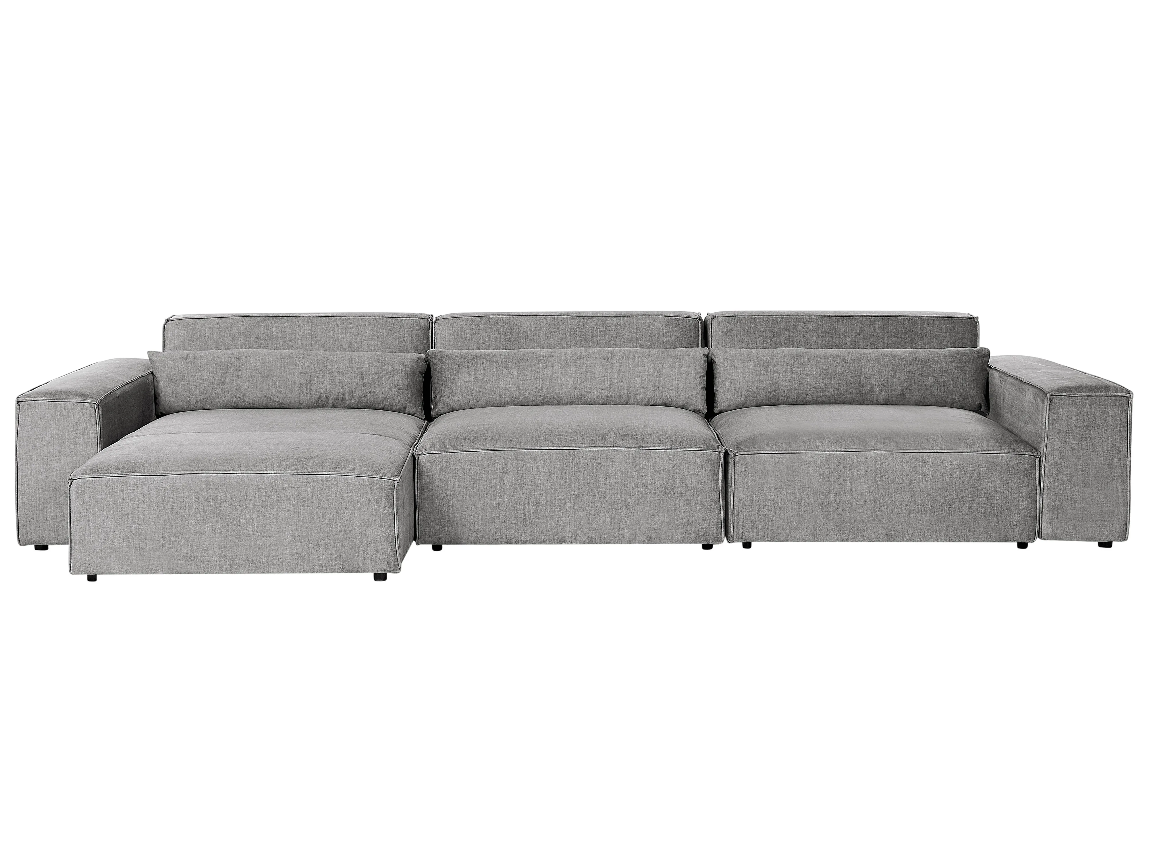 Modular Corner Sofa 4 Seater HELLNAR Fabric Grey Right Hand