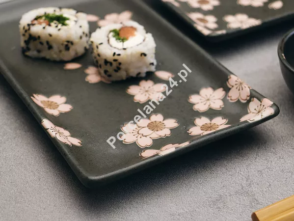 Zestaw do sushi dla 2 osób (4 el.) z pałeczkami Tokyo Design Studio - Sakura Black 33760
