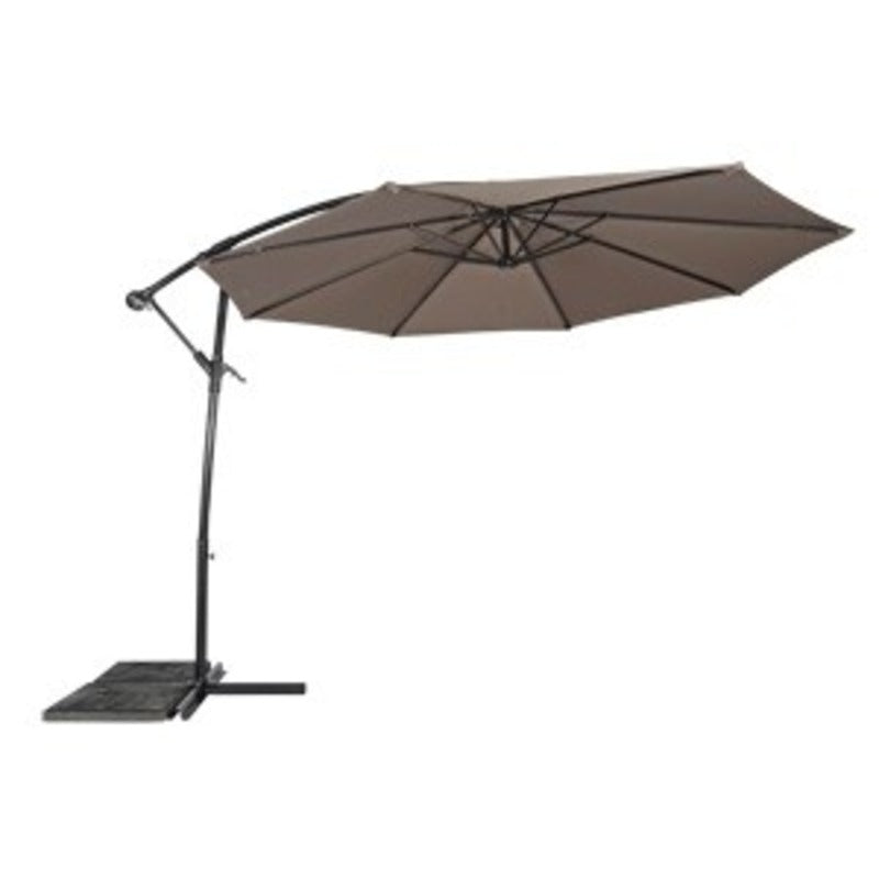 Lesli Living push-up parasol Gemini - taupe - Ø300cm