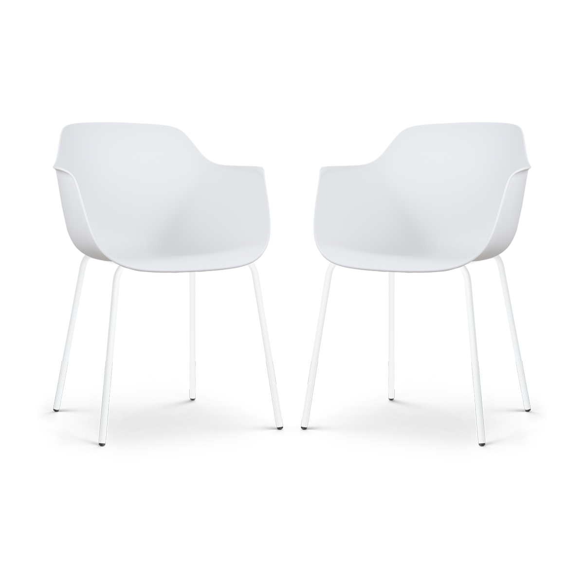 Nolon Nora-Puk Eetkamerstoelen Set van 2 - Wit - Wit Onderstel