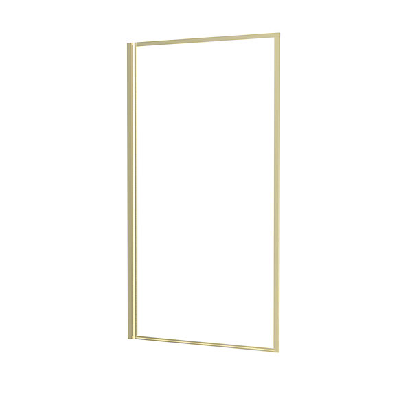 Pare-baignoire rabattable 140 x 80 cm, profilés alu doré brossé, Galedo Golden Edge