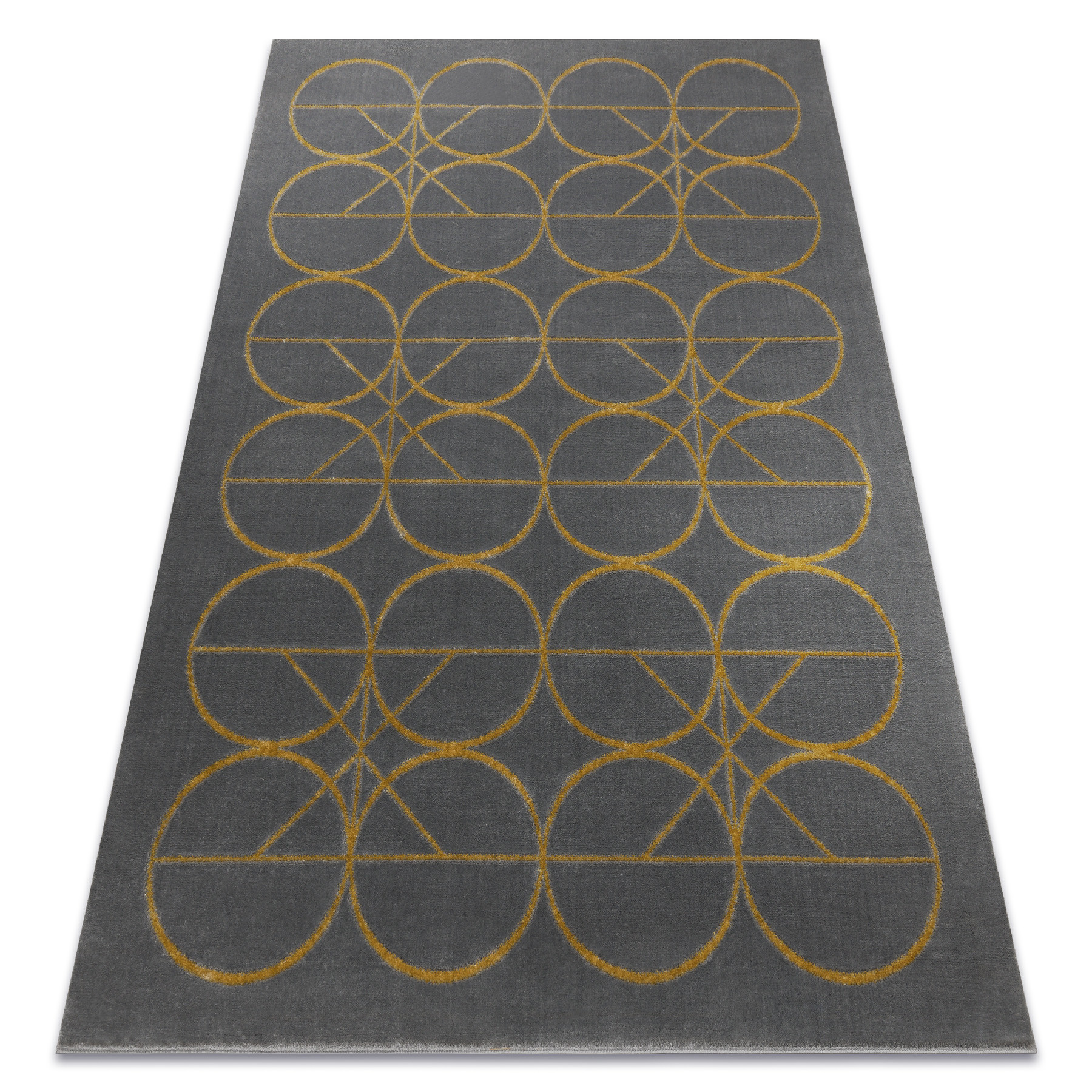 Dywan EMERALD ekskluzywny 1010 glamour, stylowy koła szary / 80x150 cm