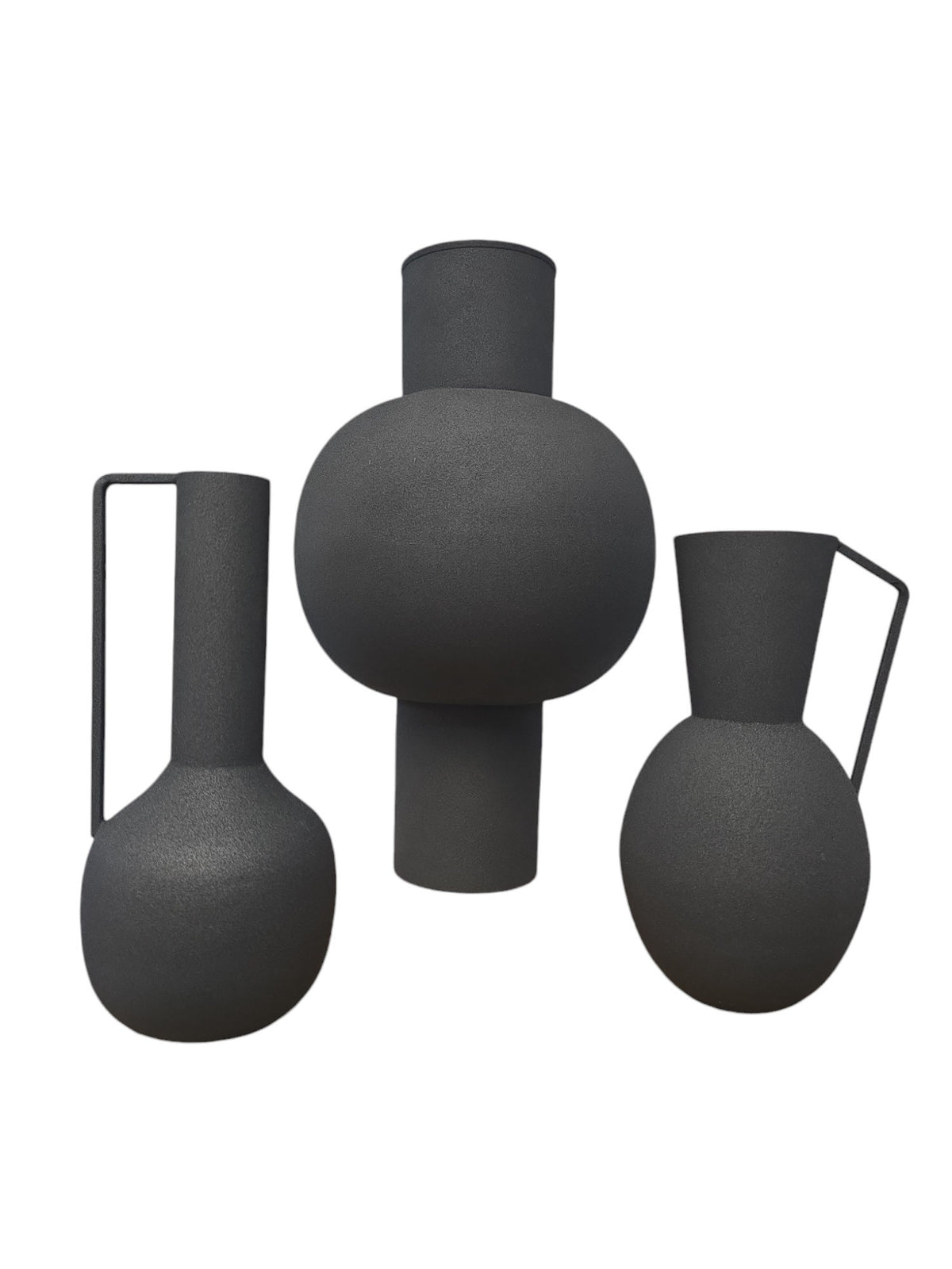 FurniLux Vazen Set Van 3 Delfi-OlaZwart - 13x13x40cm