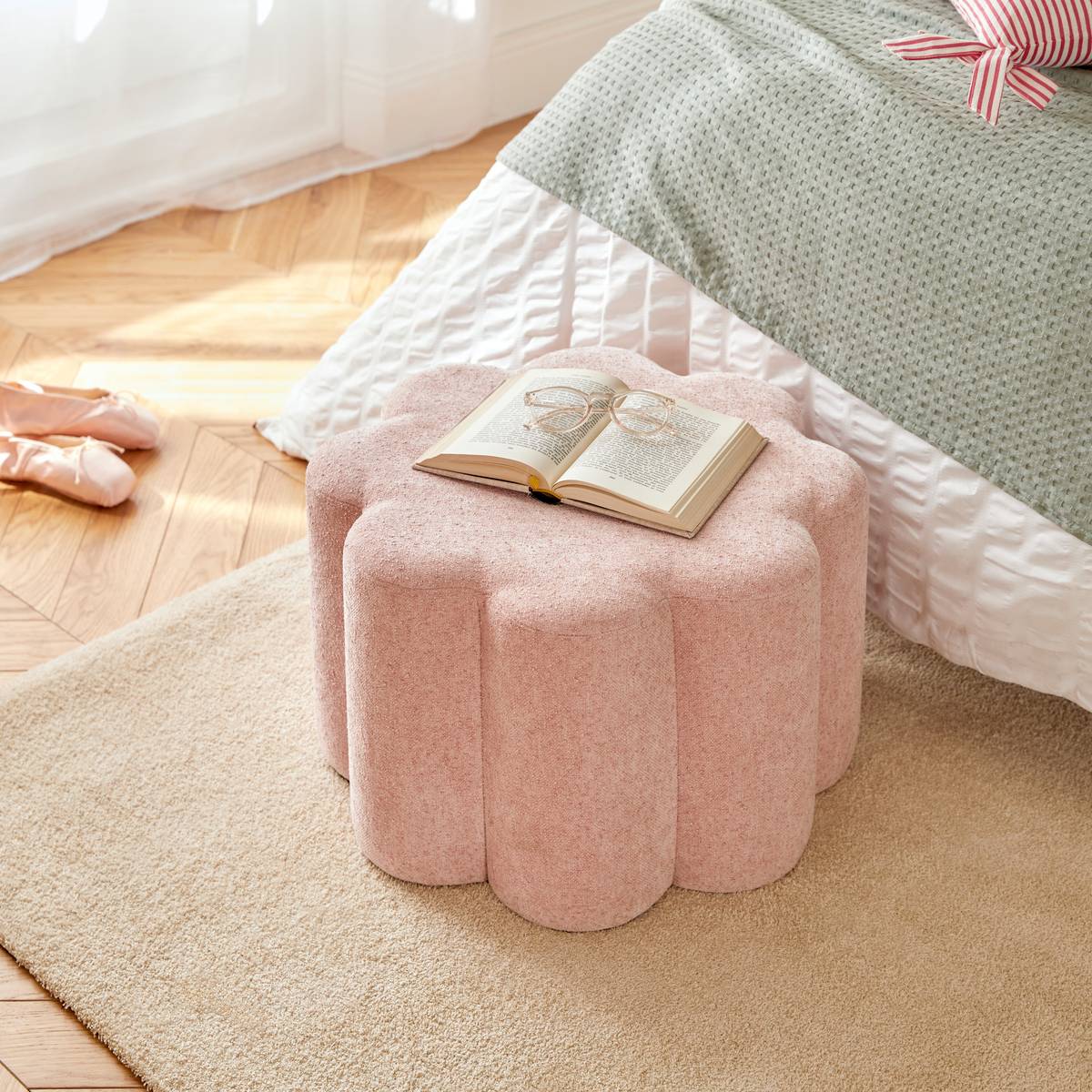 Pouf "Flower" Rose