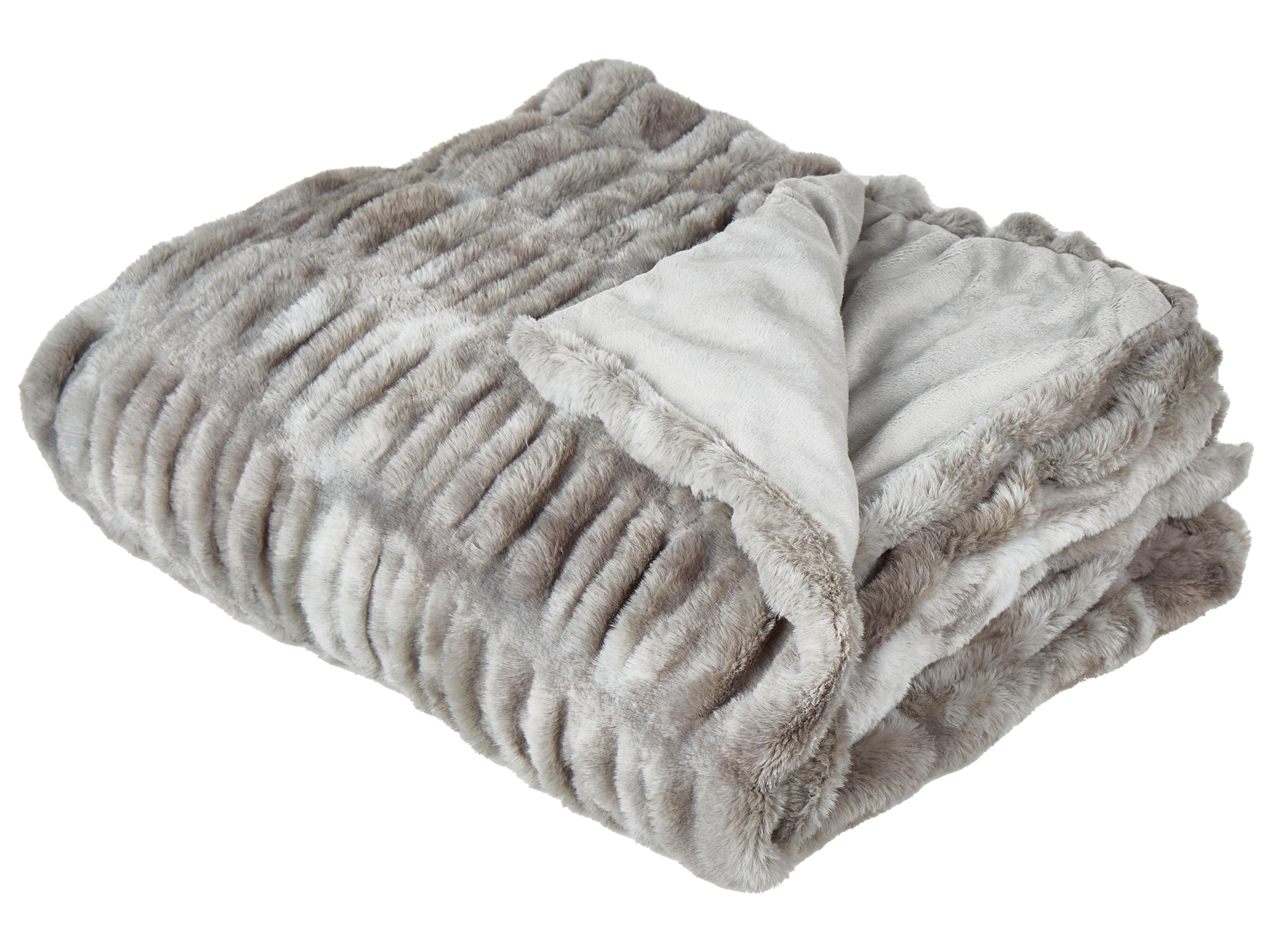 Bedspread MACODES Faux Fur 150 x 200 cm Grey