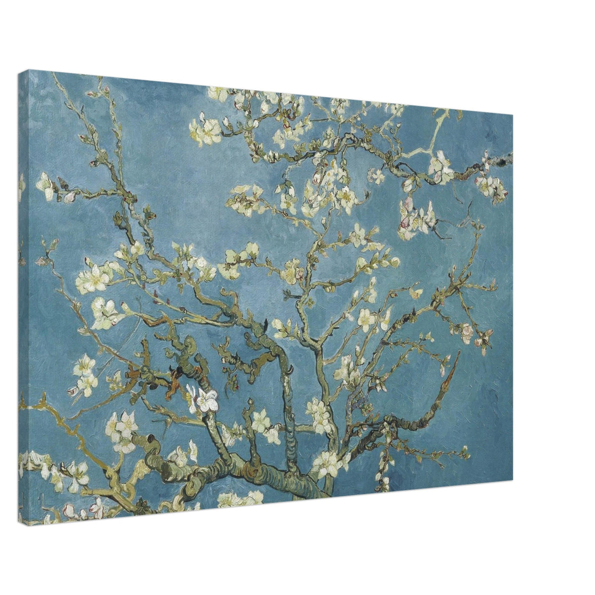 Artfulprints Canvas Vincent van Gogh - Amandelbloesem canvas - 90x60 cm - Blauw