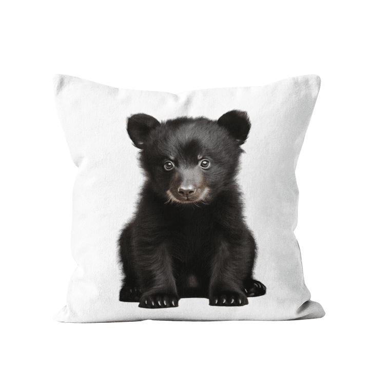 - Coussin enfant ourson Blanc velours 40x40cm