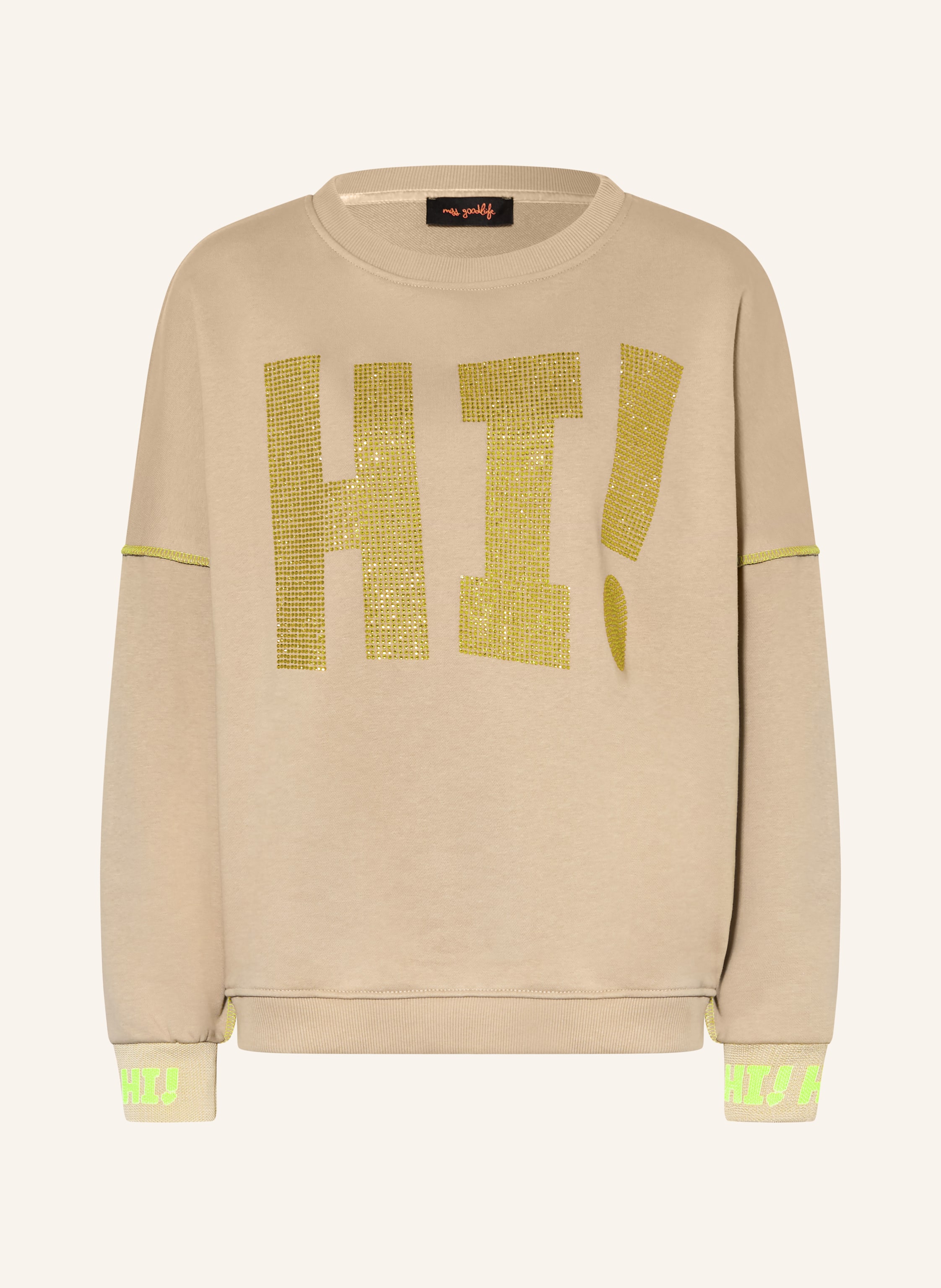 miss goodlife Oversized-Sweatshirt mit Schmucksteinen