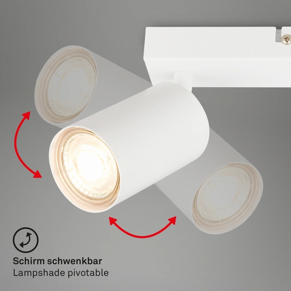 LED-Spotstrahler »Tib«, 3-flammig, GU10, 3 x 9 W, schwenkbar, Metall weiß