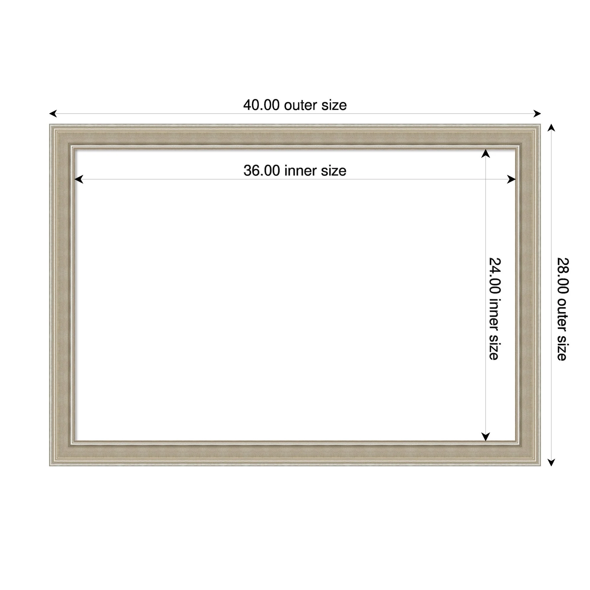 Amanti Art Mezzo Silver Framed Dry Erase Magnetic Board