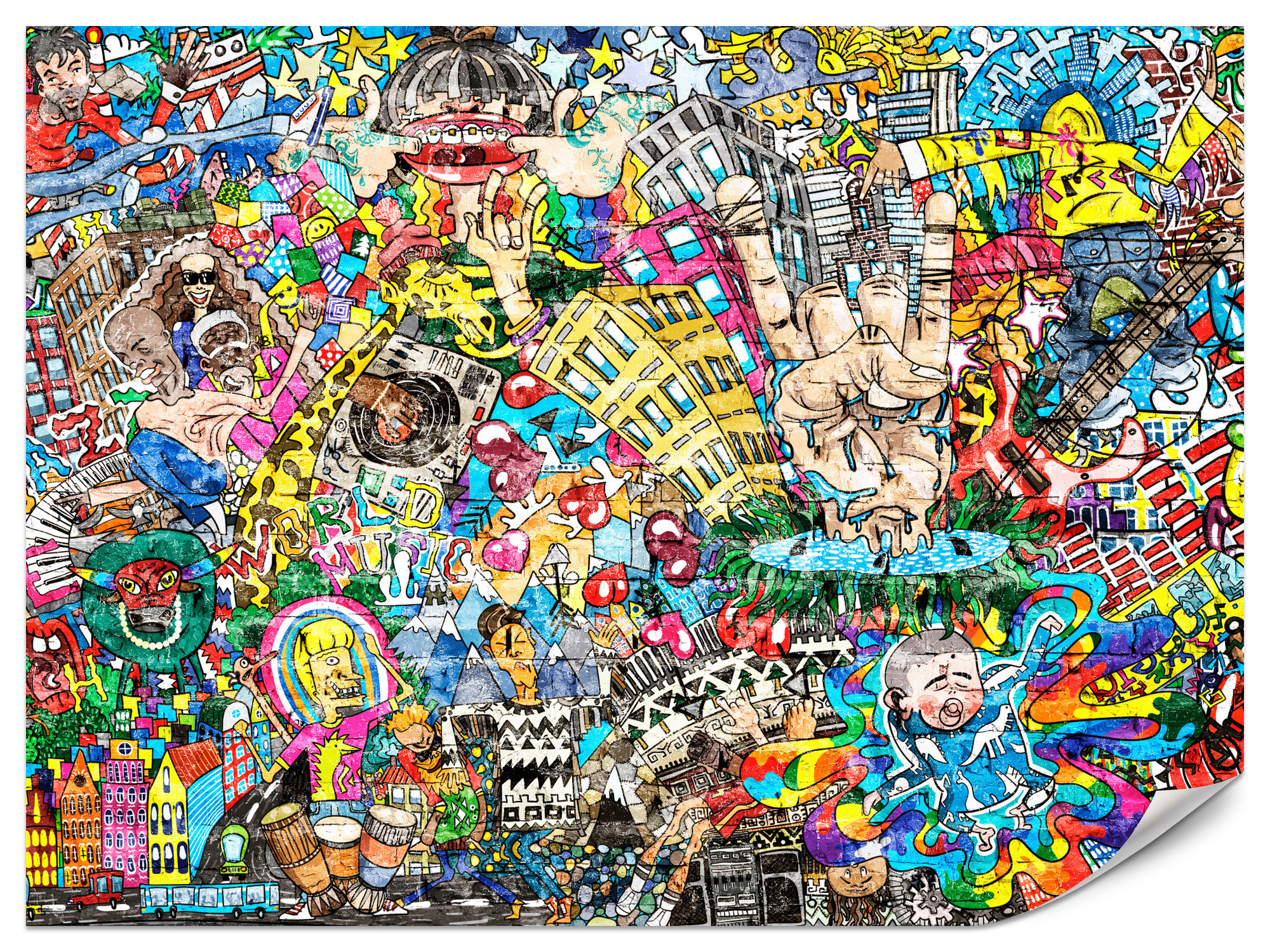 Fototapeta Kolorowe graffiti wzory 100x70cm