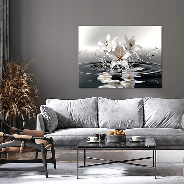 Impression sur Toile Abstrait Fleurs Moderne 100x75 cm XXL Tableau Décoration Murale Decoration Salon Tableaux Chambre